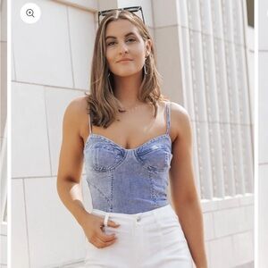 Denim Corset Bodysuit